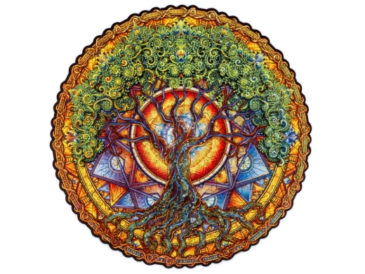 Изображение №1 | Деревянный пазл мандала «Дерево жизни» (разноцветный)