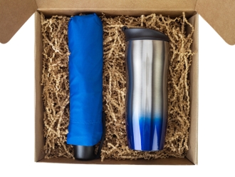 Изображение №3 | Подарочный набор «On the go» с термокружкой и зонтом (синий)