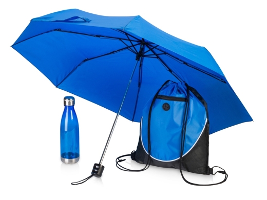 Изображение №1 | Набор «Walk» с бутылкой для воды и зонтом (синий)