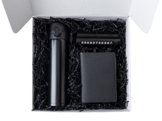 Изображение №4 | Подарочный набор «Premier» с термокружкой, парковочной визиткой и обложкой для документов (черный)