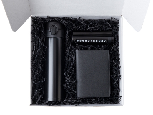 Изображение №4 | Подарочный набор «Premier» с термокружкой, парковочной визиткой и обложкой для документов (черный)