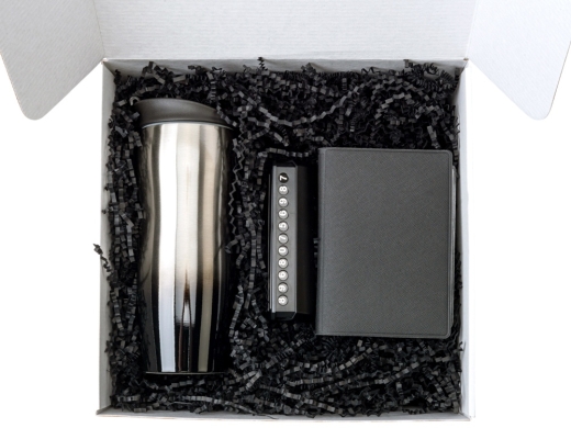 Изображение №4 | Подарочный набор  «Vice» с термокружкой, парковочной визиткой и обложкой для документов (черный)