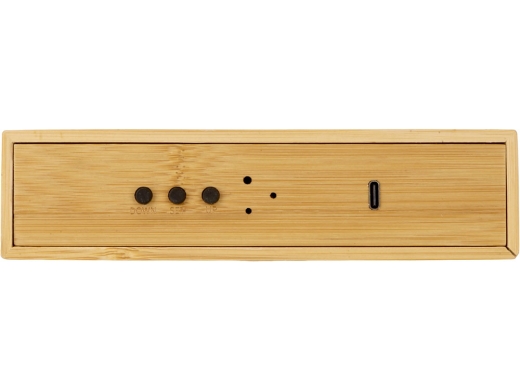 Изображение №5 | Часы настольные с беспроводной зарядкой «Index», 10 Вт (натуральный, черный)