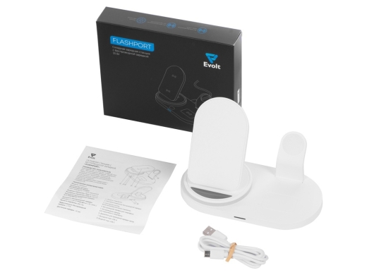 Изображение №14 | Складная зарядная станция с беспроводной зарядкой «Flashport», 15 Вт (белый)