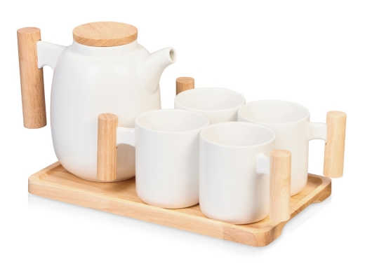 Изображение №1 | Чайный набор на 4 персоны «Newcastle» (белый/натуральный)