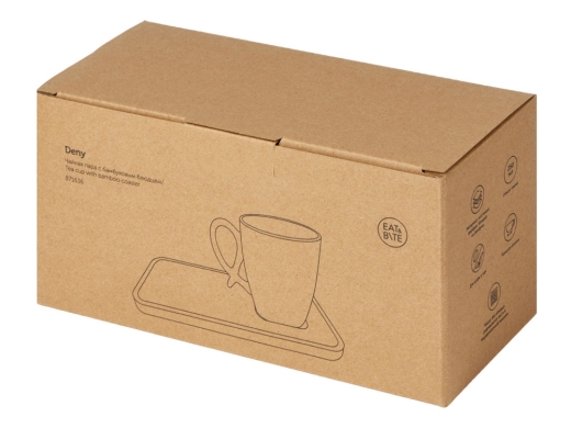 Изображение №5 | Чайная пара с бамбуковым блюдцем «Deny» (белый)