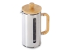 Изображение №1 | Френч-пресс в стальном корпусе и ручкой из бамбука «Coffee break» (серебристый, натуральный)