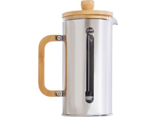 Изображение №4 | Френч-пресс в стальном корпусе и ручкой из бамбука «Coffee break» (серебристый, натуральный)