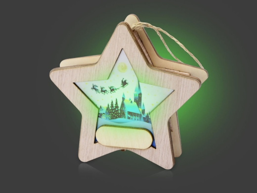 Изображение №5 | Новогодняя подвеска с подсветкой «Звезда» (натуральный, разноцветный)