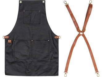 Изображение №3 | Набор: Фартук из натуральной кожи в тубусе (черный/коричневый)