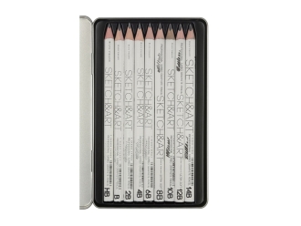 Изображение №3 | Набор из 9 утолщенных чернографитовых карандашей «Sketch & Art» HB - 14B (серебристый)
