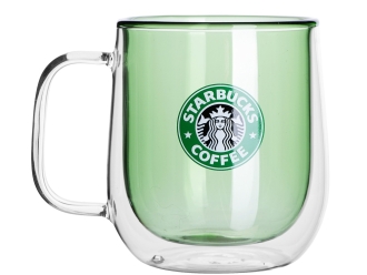 Изображение №1 | Кружка с двойными стенками «Ubud» с тампопечатью (зеленый прозрачный)