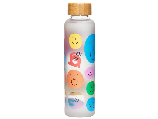 Изображение №2 | Стеклянная бутылка с бамбуковой крышкой «Foggy», 600 мл с УФ-печатью (серый)