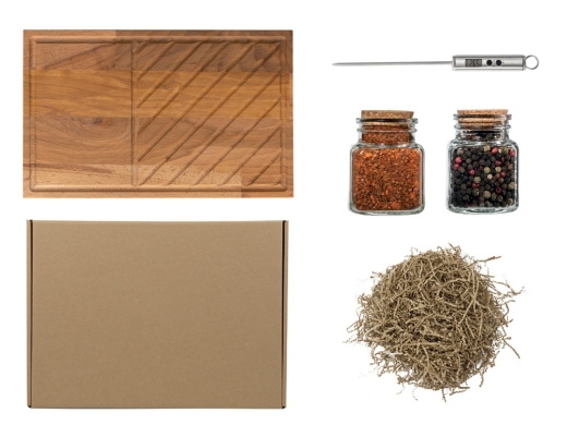 Изображение №1 | Набор для стейка с доской, термощупом и специями (коричневый)