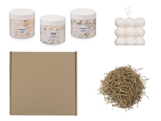 Изображение №1 | Подарочный набор с солью для ванны и свечой (белый)