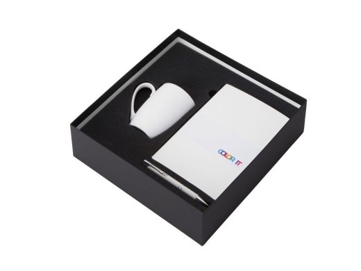 Изображение №2 | Подарочный набор «COLOR IT» с блокнотом, металлической ручкой и кружкой гибкая обложка (белый)