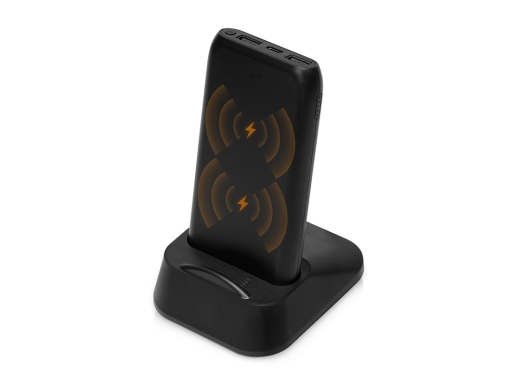 Изображение №1 | Беспроводное портативное зарядное устройство с зарядной станцией «UnIQ», 10000 mAh (черный)