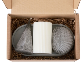 Изображение №7 | Набор свечей на подставке «Posh» (белый, серый)