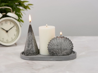 Изображение №11 | Набор свечей на подставке «Posh» (белый, серый)