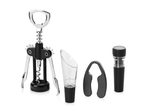 Изображение №2 | Набор аксессуаров для вина «Pinot Grigio» 2.0 (черный/серебристый)