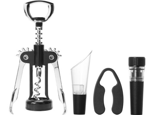 Изображение №3 | Набор аксессуаров для вина «Pinot Grigio» 2.0 (черный/серебристый)