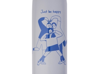 Изображение №2 | Бутылка для воды из нержавеющей стали «Rely», 650 мл, с круговой трафаретной печатью (серый)