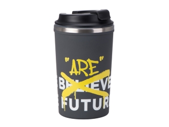 Изображение №1 | Герметичная термокружка на присоске «Kick», 350 мл, с круговой УФ-печатью (серый)