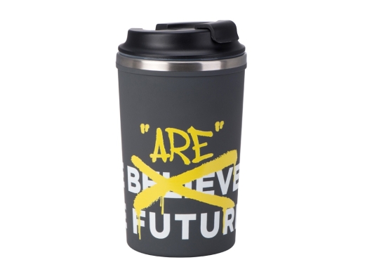 Изображение №1 | Герметичная термокружка на присоске «Kick», 350 мл, с круговой УФ-печатью (серый)