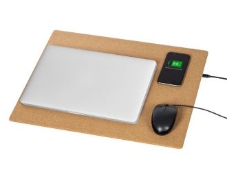 Изображение №1 | Пробковый коврик для рабочего места с беспроводной зарядкой «Querсus» (натуральный)