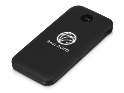 Изображение №1 | Внешний аккумулятор с подсветкой лого «Astro», soft-touch, 10000 mAh (черный)