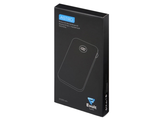Изображение №10 | Внешний аккумулятор с подсветкой лого «Astro», soft-touch, 10000 mAh (черный)