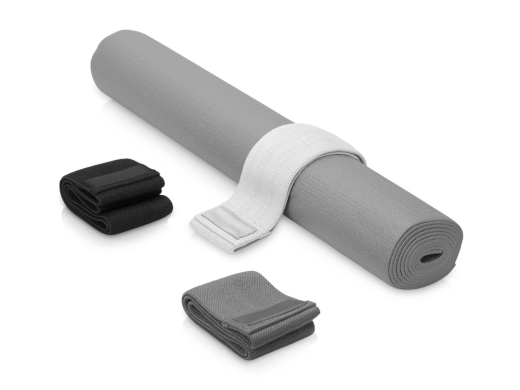Изображение №1 | Набор для спорта с ковриком и фитнес-резинками «Virasana» (серый, черный)