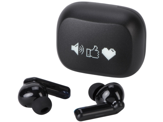 Изображение №1 | Беспроводные наушники с шумоподавлением ENC и подсветкой лого «Lites» с гравировкой (черный)