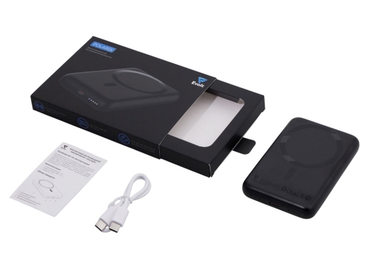 Изображение №2 | Магнитный внешний беспроводной аккумулятор «Polarix», QC/PD, 10000 мАч (черный)