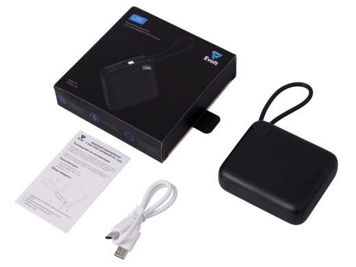 Изображение №2 | Внешний аккумулятор со встроенным кабелем «Liri», QC/PD, 10000 мАч (черный)