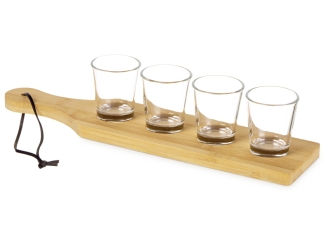 Изображение №1 | Набор стопок на бамбуковой подставке «Shots» (прозрачный, натуральный)