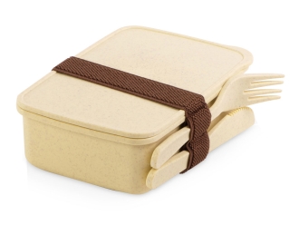 Изображение №3 | Набор «Refreshment» с термокружкой, блокнотом, ручкой и ланчбоксом (зеленое яблоко, бежевый, серый)