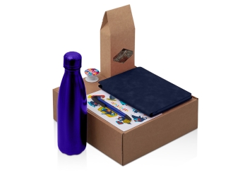 Изображение №1 | Набор «Teanote» с термобутылкой, блокнотом, ручкой и чаем (синий, темно-синий)