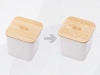 Изображение №1 | Eмкость для хранения «Flake» с гравировкой (бежевый, натуральный)