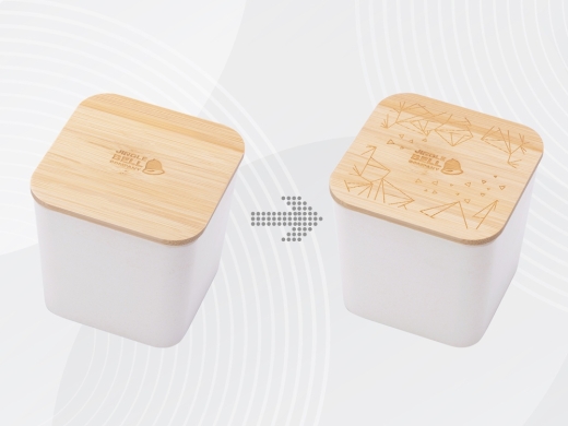 Изображение №1 | Eмкость для хранения «Flake» с гравировкой (бежевый, натуральный)