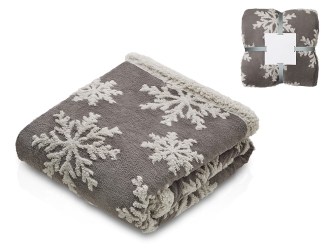 Изображение №1 | Плед Snowflake новогодний с капюшоном (серый)