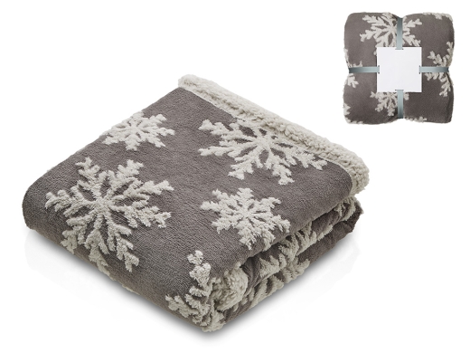 Изображение №1 | Плед Snowflake новогодний с капюшоном (серый)