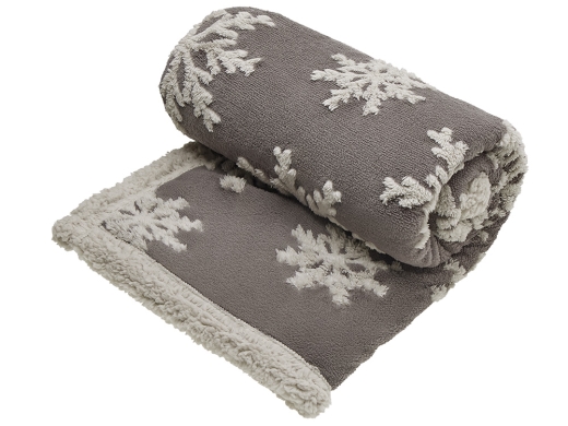 Изображение №2 | Плед Snowflake новогодний с капюшоном (серый)