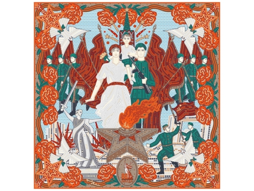 Изображение №1 | Платок «80 лет Великой Победы» (красный)