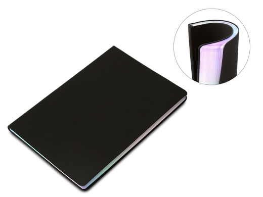 Изображение №1 | Блокнот А5 в гибкой обложке «Fellini» с голографическим срезом (черный)