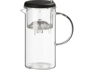 Изображение №1 | Стеклянный заварочный чайник «Gunfu» (прозрачный, черный)