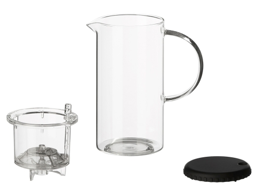 Изображение №4 | Стеклянный заварочный чайник «Gunfu» (прозрачный, черный)