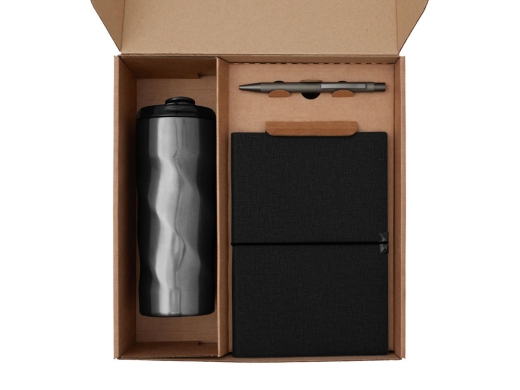 Изображение №2 | Набор «Firm» с блокнотом, ручкой и термокружкой (черный, серый)