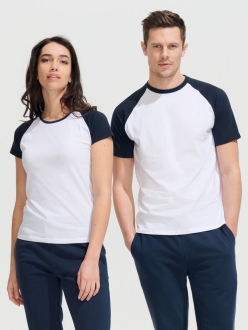 Изображение №5 | Футболка мужская двухцветная Funky 150, белый/темно-синий, размер S