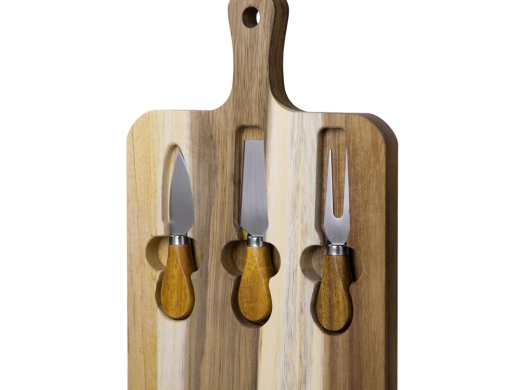 Изображение №5 | Набор для сыра из акации «Parmesan» (коричневый, серебристый)